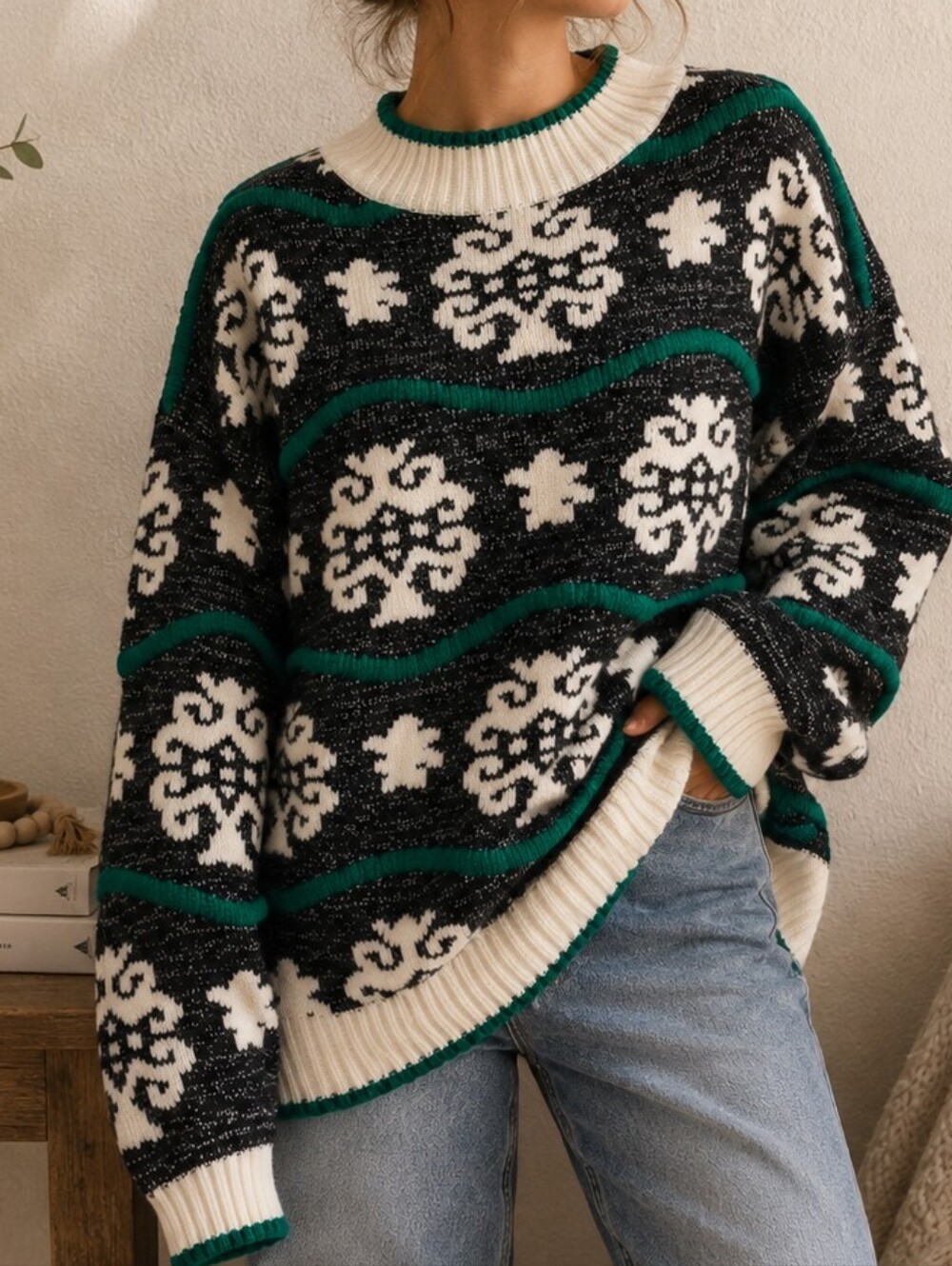 Vintage Holiday Acrylic Pullover Sweater